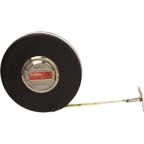 Crescent Lufkin 3/8" x 30m/100' Banner SAE/Metric Yellow Clad Dual Sided Tape Measure - HW226ME , Brown