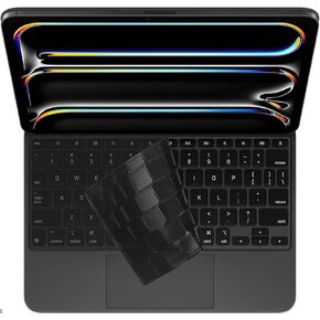 ProElife Keyboard Cover Skin for 2024 iPad Pro 11-inch M4 Chip (A2836/A2837) Magic Keyboard US Enter TPU Protector for Newest iPad Magic Keyboard M4 iPad Pro 11'' 2024 Accessory (Transparent)