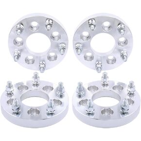 محولات عجلات DCVAMOUS 4 قطع 5x5 إلى 5x5.5 مقاس 1.25 بوصة 1/2"-20 مسمار متوافقة مع Jeep 5 Lug 5x127 إلى 5x114.3 لسيارة 2007-2018 Wrangler JK JKU | 2006-2010 Commander XK | 1999-2010 Grand Cherokee WJ WK