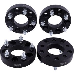 VLAOSCHI Black Forged 5x5 to 5x4.75 Wheel Adapters 1 Inch with 12x1.5 Studs Compatible with Chevy D-odge 5 Lug 5x127 to 5x120.65 for Caprice Impala Grand Caravan Journey Town Country - Pack of 4