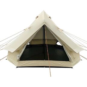 DANCHEL OUTDOOR B2 Portable Yurt Tent for 4/8 Person Family Camping Tent UPF50+, 4 Season Bell Tent with Stove Jack Large Hot Tent 300D Oxford Yurt House for All Year Living Glamping, 4m/5m