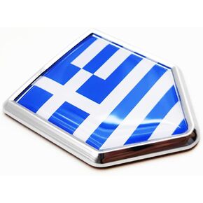 Greece Flag Decal Greek Sticker Emblem Flags for Bumper (2 Pack)