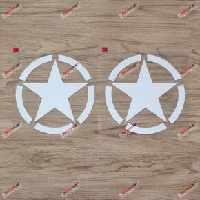 (2) 6'' Army Star WW2 Decal Sticker Car Vinyl fit for Jeep Toyota Willys White a sda3