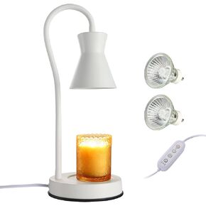 Candle Warmer Lamp, Electric Candle Lamp Warmer with Timer, Living Bedroom Home Decor, Dimmable Wax Melt Warmer for Scented Jar Candles, Black Small Bedside Lamp (Black)