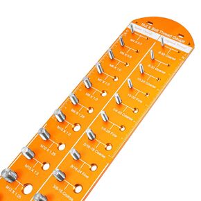 28 Hole Bolt and Nut Thread Checker (14 Metric and 14 Standard) Bolt Size and Thread Specifications Bolt Nut Identifier can be Hung or Placed on A Table for Use (Blue)
