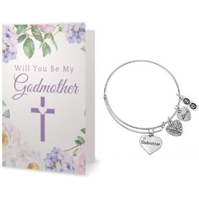 Infinity Collection Godmother Bracelet & Card Gift Set- Godmother Gifts- Godmother Jewelry for Godmothers