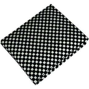 Tem's Collection Faux Leather Bifold Men's Wallet - Black Checkered in Saudi Arabia
