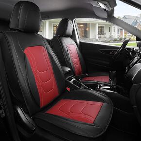 FREESOO Car Seat Covers Full Set, Beige Leather Seat Covers for SUV Trucks Cars, Waterproof Car Seat Cover Back Seat and Front, Luxury Auto Seat Covers Protector Cushion Fit for Most Vehicles