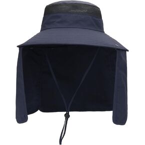 Outdoor Sun Hat UPF 50 Protection Waterproof Fishing hat with Neck Flap Large Brim