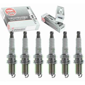 6 pc NGK V-Power Spark Plugs compatible with Nissan Frontier 3.3L V6 1999-2004