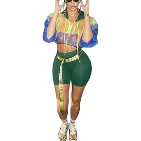 مجموعة من الملابس العلوية والسراويل القصيرة ذات الأكمام الطويلة الشبكية الشفافة للنساء من Angsuttc، مكونة من قطعتين in Kuwait