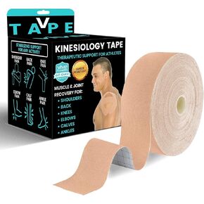 Vive Kinesiology Tape (105 Feet) - Therapeutic Athletic Support Tape - Uncut Kensio Roll - Muscle and Joint Recovery for Shoulder, Back, Knee, Elbow and Ankle Pain Relief - Waterproof for Sports