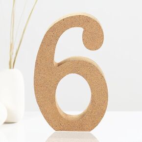 AOCEAN 6 Inch Designable Wood Numbers Unfinished Wood Numbers for Wall Decor Decorative Standing Numbers Slices Sign Board Decoration for Craft Home Party Projects (5)