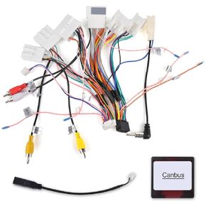 Radio Wiring Harness Adapter Connector Plug Compatible with Toyota Camry Pruis RAV4 with Canbus + RCA Cable + Original USB Cable