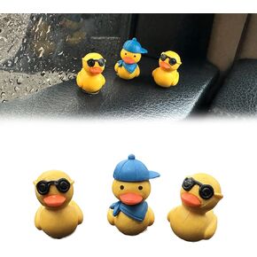 سيارة لطيف بطة ديكور مرآة الرؤية الخلفية الحلي الزينة لوحة القيادة شاحنة زخرفة الداخلية تزيين الشكل مضحك EV الهدايا الزخرفية RV الديكورات الملحقات العالمية (3 قطع) in Kuwait