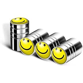 أغطية صمامات الإطارات العالمية (4 عبوات) مجموعة الأكمام الأساسية للصمام المعدني أغطية جذعية صمام الإطارات ذات الغلق التلقائي بشعار فضائي، أغطية جذعية صمام الإطارات الفضية للسيارات وسيارات الدفع الرباعي والشاحنات والدراجات النارية والمزيد