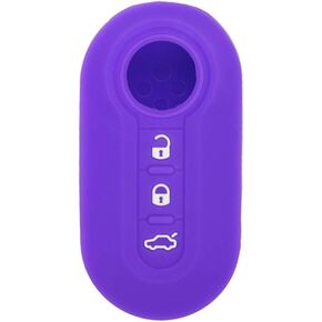 SEGADEN Silicone Cover Protector Case Holder Skin Jacket Compatible with FIAT 3 Button Flip Remote Key Fob CV4759 Black