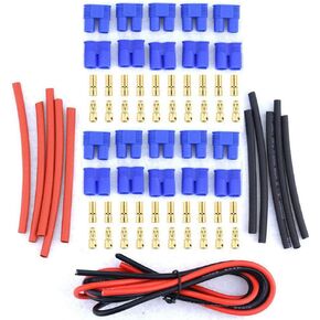 10 أزواج WST EC3 موصل 3.5 مم ذهبي رصاصة الموز التوصيل لبطارية RC LiPo ذكر وأنثى + (مجاني) 14 سلك سيليكون قياس وأنابيب الانكماش الحراري in Kuwait