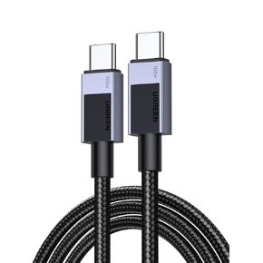 كابل يو جرين USB C 100 وات، كابل USB C إلى USB C شحن سريع، كابل شاحن USB C من النوع C متوافق مع iPhone 15/15 Pro/15 Pro Max، MacBook Pro/Air، Galaxy S24/S23، iPad Pro/Air، Pixel 8، 3.3 قدم