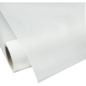 [SSAGAM] White Wrapping Mulberry Paper Roll (20.87 x 393.7 inch.) / 48gsm Light-weight Hanji Paper Yeonmu-ji, Natural Fiber Texture Pattern Printed Roll (Knot pattern)