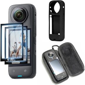 PellKing Accessories kit for Insta360 one X4 Camera,Hard Shell Camera Body case + Silicone Case + Screen Protective Cover