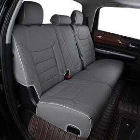 EKR Custom Fit Car Rear Seat Covers for Select Chevy Colorado 2014 2015 2016 2017 2018 2019 2020 2021 2022 - Leatherette (Black with Blue Trim)