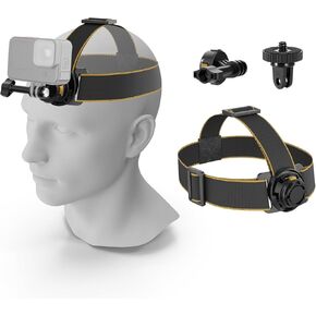 NEEWER Head Strap Mount for Action Camera, Magnetic Quick Release Head Mounted Head Belt Mount Compatible with GoPro Hero 12 11 10 9 8 DJI Osmo Insta360 for POV Video Vlog Live, GP20