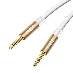 Aux Cable 2FT,3.5mm Audio Cable Hi-Fi Sound,Audio Auxiliary Input Adapter Male to Male Cord Compatible with Car/Home Stereos,Speaker,Headphones-White