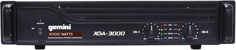 مضخم صوت جيميني ساوند XGA-3000 فئة AB 2X 200 وات من الدرجة الاحترافية - مضخمات طاقة متعددة المناطق للصوت الحي، تصميم مثبت على حامل، مثالي للكاريوكي وأجهزة المحمول in Kuwait