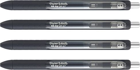 أقلام جل Paper Mate InkJoy، نقطة متوسطة، أسود، عدد 4 in Saudi Arabia