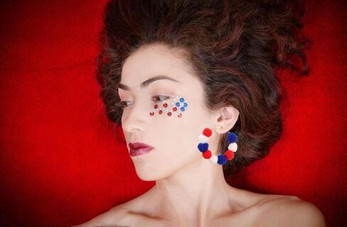 4th of July Earrings Hoop Earrings for Women,American Flag Patriotic Earrings Red White Blue Polymer Earrings Independent Day USA Circle Earrings Holiday Jewelry Gifts in Saudi Arabia