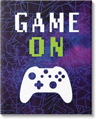 Stupell Industries Game On Bold Geometric Pattern Gaming Controller Floating Framed Wall Art, Design By Victoria Barnes in Saudi Arabia