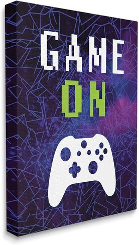 Stupell Industries Game On Bold Geometric Pattern Gaming Controller Floating Framed Wall Art, Design By Victoria Barnes in Saudi Arabia