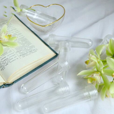 100 قطعة من أنابيب المياه على شكل زهرة الورد من RAYNAG، أنابيب عرض الزهور، تحافظ على قوارير الجذعية الطازجة مع القبعات، مستلزمات قطع مركزية لحفلات الزفاف، شفافة in Kuwait