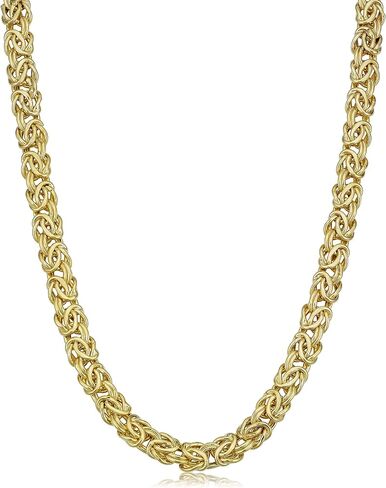 Kooljewelry قلادة بيزنطية من الذهب الأصفر عيار 14 قيراط (6 مم، 18 بوصة) in Saudi Arabia