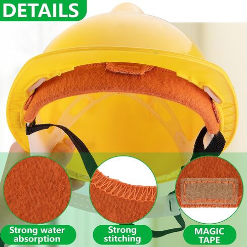 Hard Hat Sweatband- Cotton Washable Hard Hat Self Adhesive Sweat Band Liner- Reusable Hard Hat Helmet Sweat Pads for Hardhat Accessories in Saudi Arabia