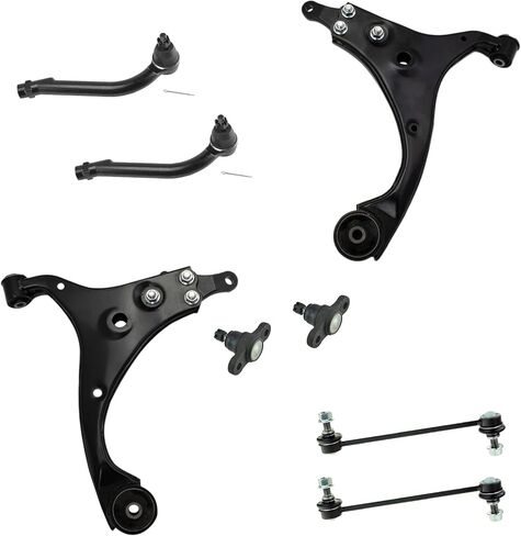 TRQ طقم توجيه وتعليق مكون من 8 قطع، أذرع التحكم، مفاصل كروية، قضبان ربط، وصلات نهاية متوافقة مع 2010-2013 Kia Forte Forte Koup in Kuwait