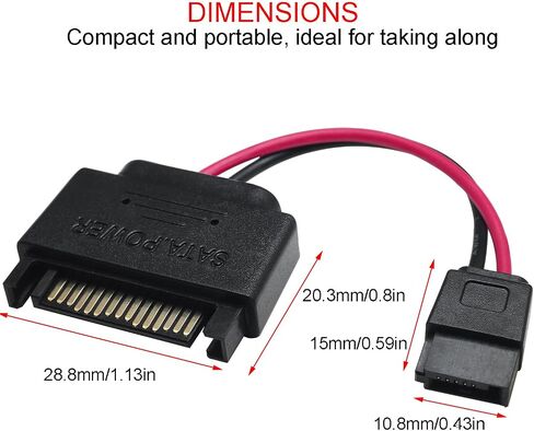 2 قطعة طاقة SATA 15pin إلى 6Pin إلى محرك الأقراص الضوئية 6P كابل 20AWG 6 سم كابل طاقة محرك الأقراص الضوئية الطويل للكمبيوتر المحمول كابل سميك محرك الأقراص الضوئية كابل الطاقة المستخدم لمحركات أقراص CD DVD in Kuwait