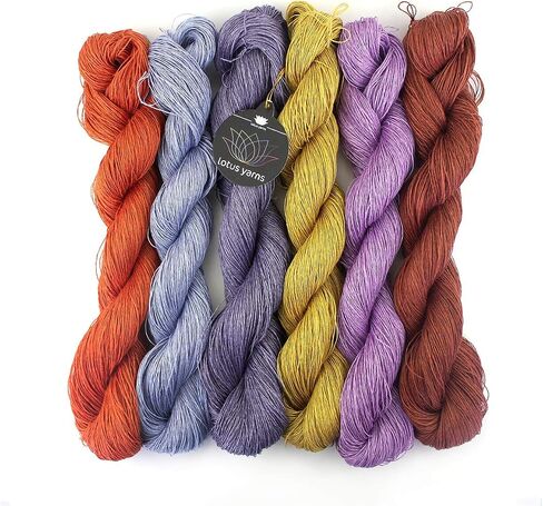 Lotus Yarns 100% Natural Linen Lace Weight Hand Knitting&Crochet Yarn 1.76oz / Skein for Baby Clothes Garments Soft and Cool (1) in Saudi Arabia