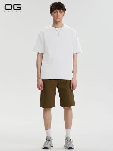 Men's Heavyweight Cotton Crew Neck T-Shirts Short Sleeve Oversized Basic Classic Tees in Saudi Arabia
