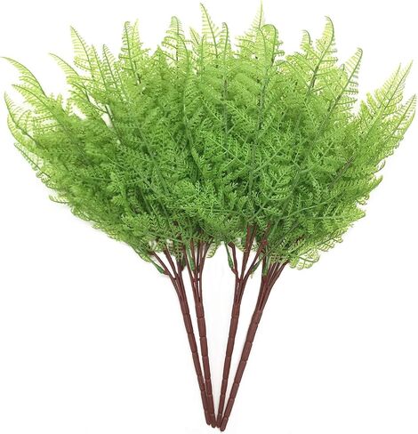 Fake Plants Artificial Shrubs, Plastic Greenery Grass Bushes Foliage Home Garden Christmas Decorations Office Kitchen Room House Outdoor Indoor Wedding DIY Decor Decoration Planter Filler - 6 Pack in Saudi Arabia