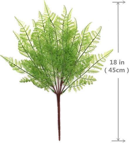 Fake Plants Artificial Shrubs, Plastic Greenery Grass Bushes Foliage Home Garden Christmas Decorations Office Kitchen Room House Outdoor Indoor Wedding DIY Decor Decoration Planter Filler - 6 Pack in Saudi Arabia
