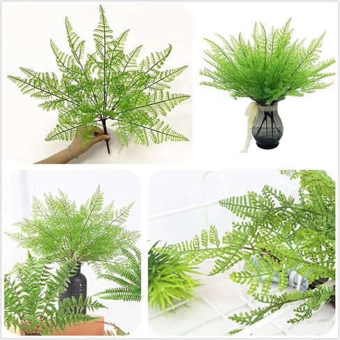 Fake Plants Artificial Shrubs, Plastic Greenery Grass Bushes Foliage Home Garden Christmas Decorations Office Kitchen Room House Outdoor Indoor Wedding DIY Decor Decoration Planter Filler - 6 Pack in Saudi Arabia