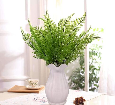 Fake Plants Artificial Shrubs, Plastic Greenery Grass Bushes Foliage Home Garden Christmas Decorations Office Kitchen Room House Outdoor Indoor Wedding DIY Decor Decoration Planter Filler - 6 Pack in Saudi Arabia