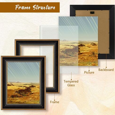 Golden State Art, 11x17 Picture Frame Without Mat to Display 11x17 Photo/Print/Poster Wall Mounting Horizontally and Vertically (Ornate Gold & Black Color, 1-Pack) in Saudi Arabia