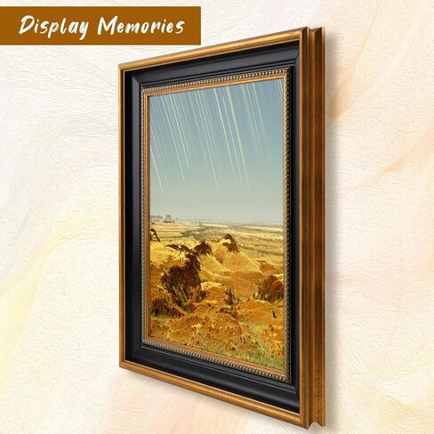 Golden State Art, 11x17 Picture Frame Without Mat to Display 11x17 Photo/Print/Poster Wall Mounting Horizontally and Vertically (Ornate Gold & Black Color, 1-Pack) in Saudi Arabia