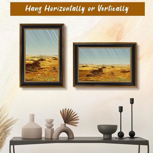 Golden State Art, 11x17 Picture Frame Without Mat to Display 11x17 Photo/Print/Poster Wall Mounting Horizontally and Vertically (Ornate Gold & Black Color, 1-Pack) in Saudi Arabia