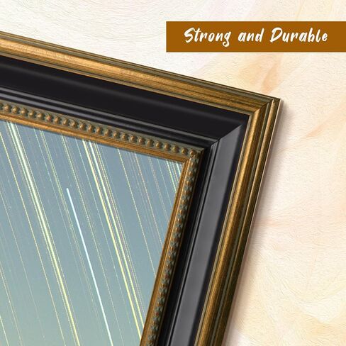 Golden State Art, 11x17 Picture Frame Without Mat to Display 11x17 Photo/Print/Poster Wall Mounting Horizontally and Vertically (Ornate Gold & Black Color, 1-Pack) in Saudi Arabia