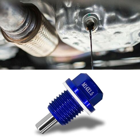 M14x1.5 سدادة تصريف الزيت المغناطيسية، طقم إصلاح قابس تصريف الزيت من الألومنيوم مع حشوات غسالة السحق، مسمار صامولة تصريف الزيت لمعظم سيارات فورد، جنرال موتورز، هيونداي، كيا، أكورد، سيفيك، أوديسي، الدراجات النارية (أحمر) in Kuwait
