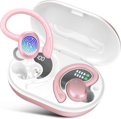 Rulefiss Wireless Earbud Bluetooth Headphone Sport, Bluetooth 5.3 Earbud HiFi Stereo Over Ear Buds, Wireless Earphone with Earhooks, IP7 Waterproof Headset for Workout/Running/Gym in Kuwait